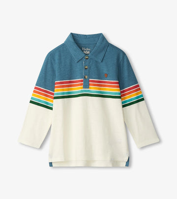 Hatley Retro Stripe Long-sleeve Panelled Polo